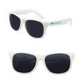 White Frame Adult Classic Sunglasses w/ White Arms